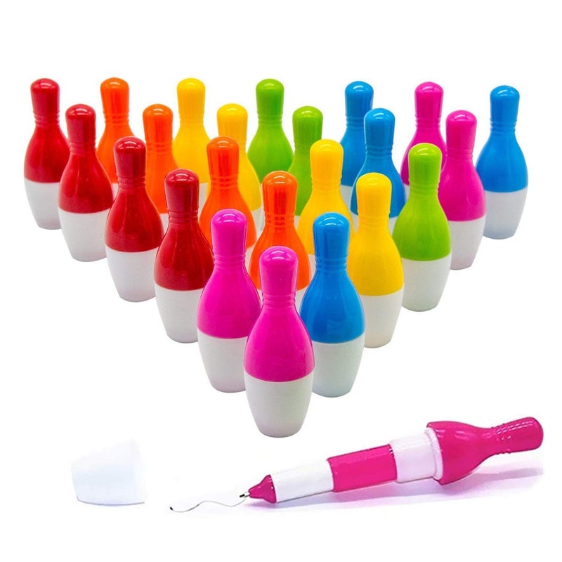 SWTOOL 30pcs Bowling Ballpoint Pen Cute Cartoon Retractable Ball Pen (Random Color) - Image 1